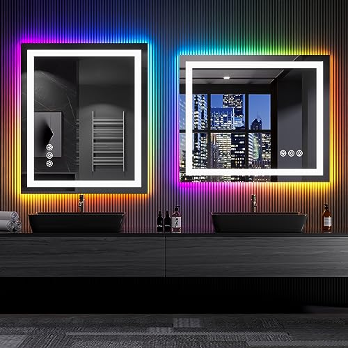 30"X36" RGB LED Bathroom Mirror with Lights