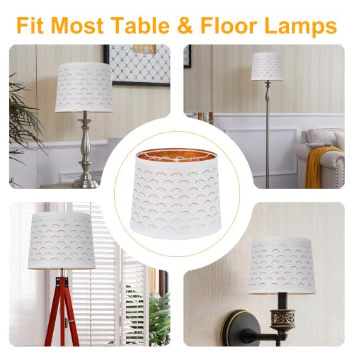 Empire Linen Lamp Shades Set of 2 (White&Smile Shape)