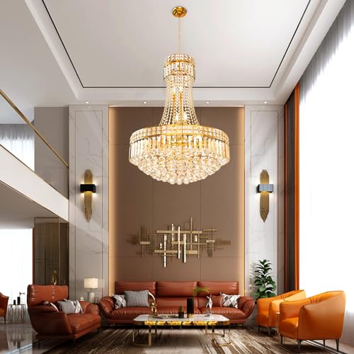 Luxury Crystal Chandelier Gold Empire Hanging Chandelier