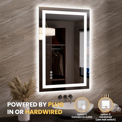 23.6"x35.4" LED Bathroom Mirror with Lights