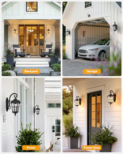 Black 2 Pack Outdoor Porch Lights (2 Count)