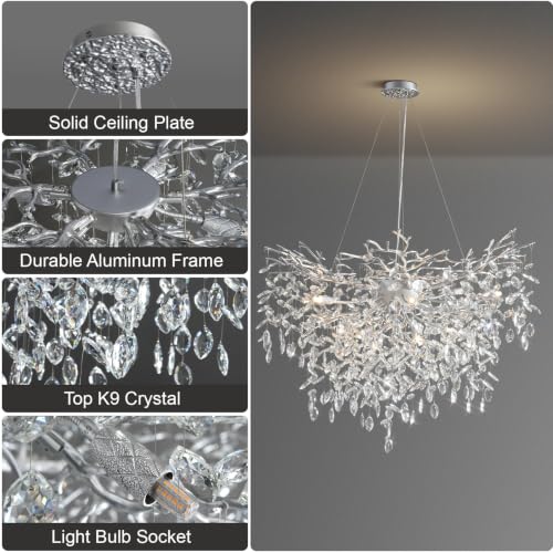 40" Silver Tree Branch Chandelier