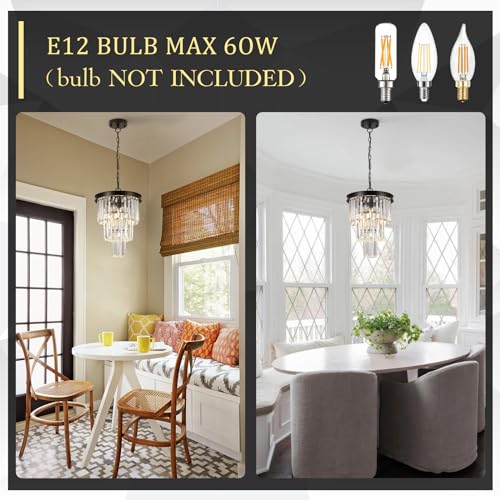 12" Modern Crystal Chandeliers (3 Count)
