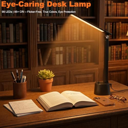 Desk Lamp for Home Office (Matte Black)