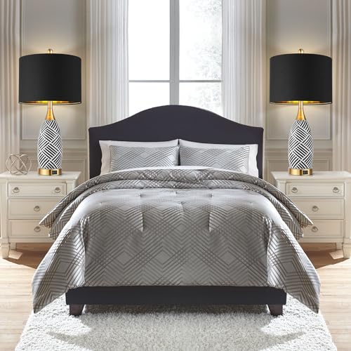 25.5" Black Gold Ceramic Touch Table Lamp (2 Count)