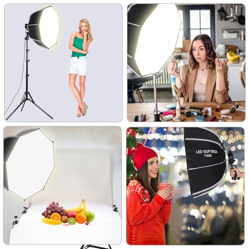 XPSYQIC Octagonal Softbox LED Continuous Light with Rechargeable Battery