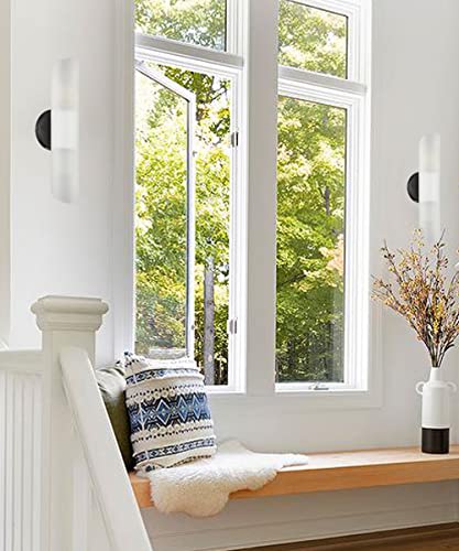 Modern Farmhouse Black Bathroom Light Fixtures Wall Sconces Set of Two Cylinder Sconce Lighting (2 Count)