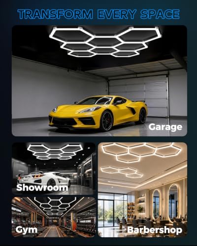 Hexagon Garage Ceiling Light (8-Girds)