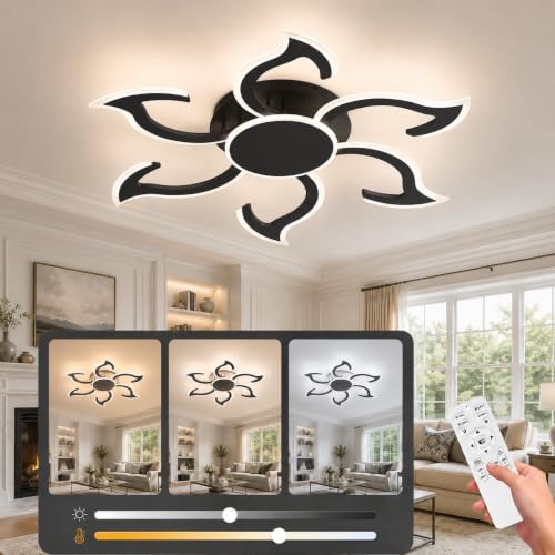 36.2 Inch Modern LED Ceiling Light (Black)