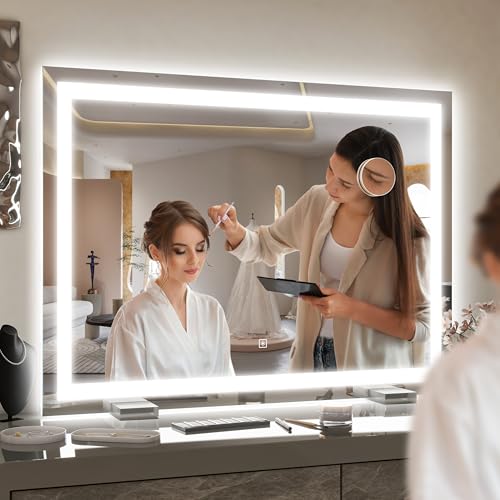 38"x28" Inch Large Lighted Vanity Mirror