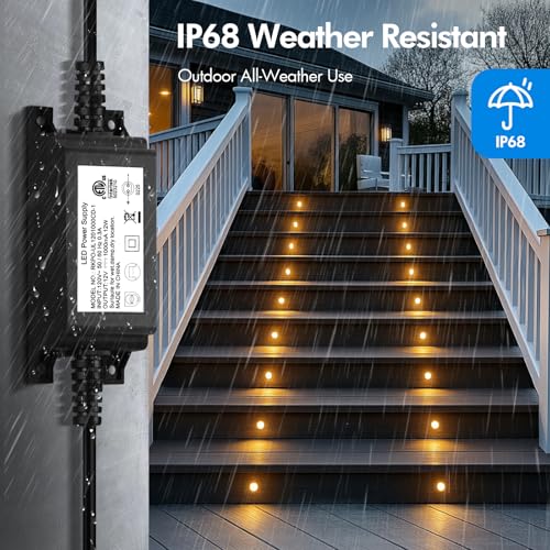 24 Pack LED Recessed Deck Lights with Protecting Shell