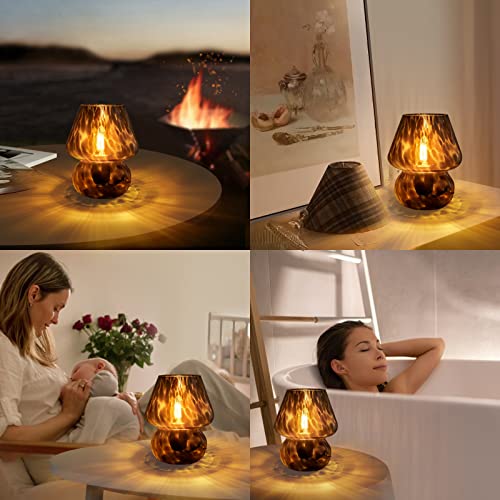 Mushroom Lamp Small Vintage Table Lamp for Bedroom Set of 2 (2 Count)