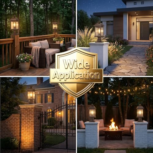 Dusk to Dawn Outdoor Post Lights Waterproof Aluminum Lamp Post Light Fixture ORB Finish Pole Lights Outdoor for Yard Patio Pathway Garden