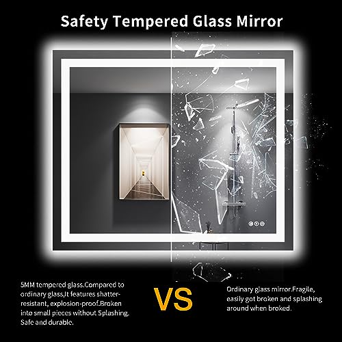 48"X40" LED Bathroom Mirror with Lights