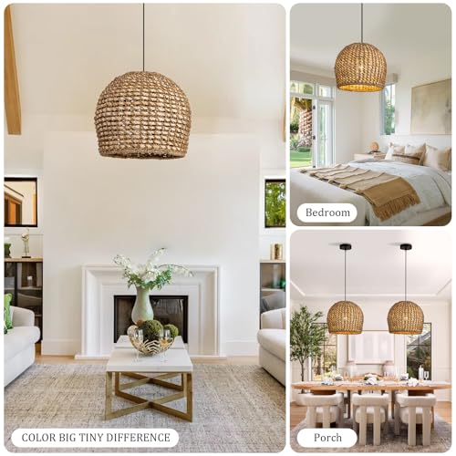 13.8" Rattan Pendant Light
