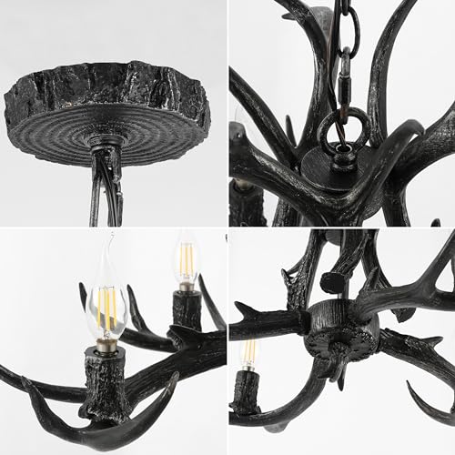Eldora 4 Light Resin Antler Chandelier 26"
