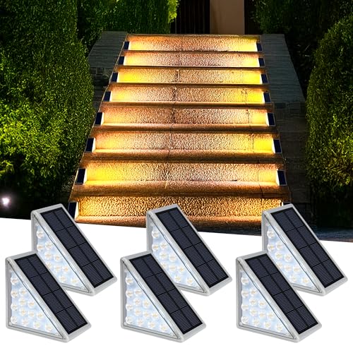 LED Solar Step Lights Waterproof Outdoor Stair Lights (6 Count)