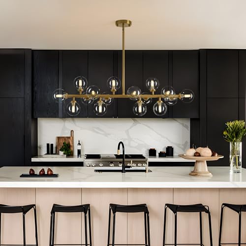 Gold Mid Century Modern Chandelier for Dining Room Light Fixture