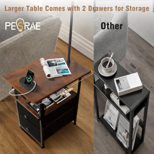 Floor Lamp with Table & 2 Drawers