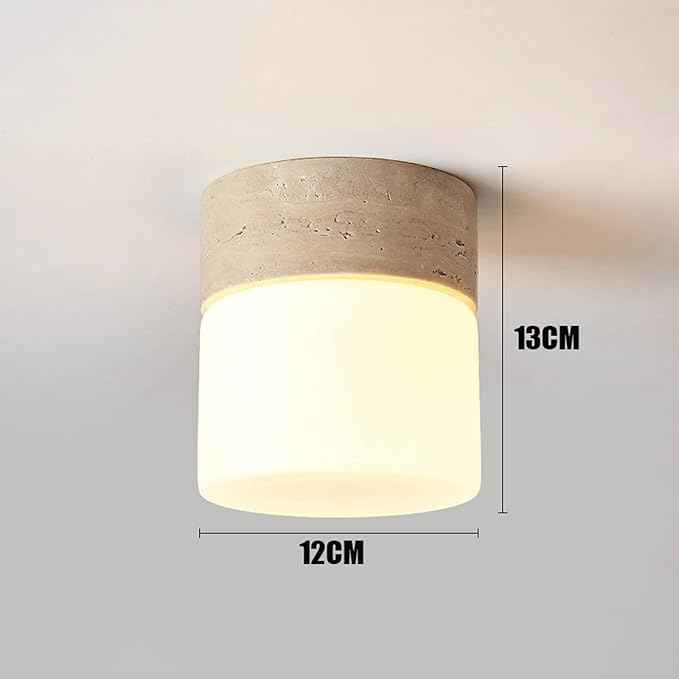 Nordic Minimalist Ceiling Light, G9 Travertine Flush Mount Ceiling Lamps, Indoor Lighting Artistic Decor Glass Close to Ceiling Light, for Bedroom Hallway Living Room Entryway
