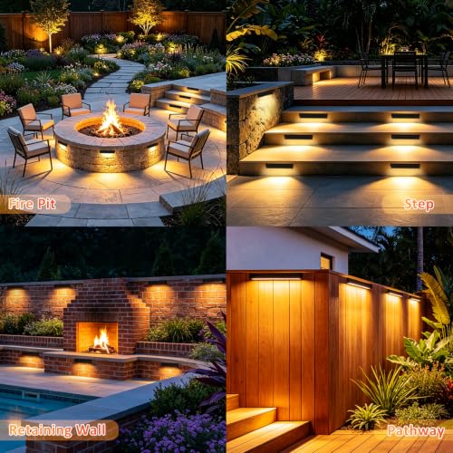 12 Pack 7 Inch Retaining Wall Lights (2700K Warm White / 7Inch-12 Pack)