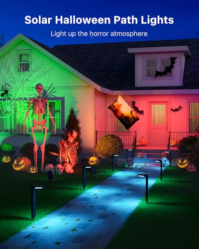 6 Pack Color Changing Solar Powered Pathway Light Outdoor Waterproof (6 Count)