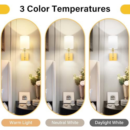 Gold Rechargeable Wall Lights with Remote