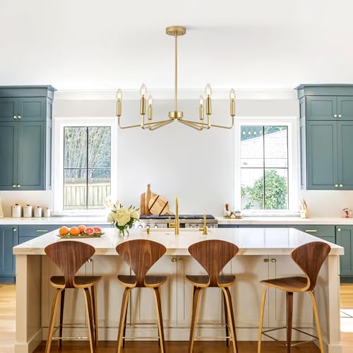 6 Light Gold Chandelier