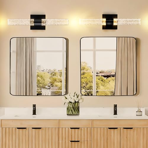 18 Inch Black Modern LED Wall Sconces Set of Two 3000K