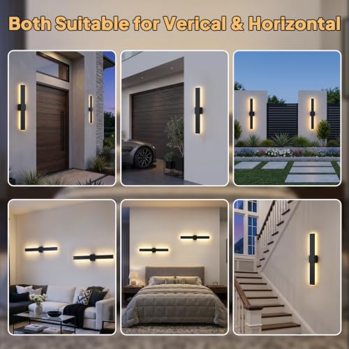 2 Pack LED Outdoor Wall Sconce Dimmable (31.5in)