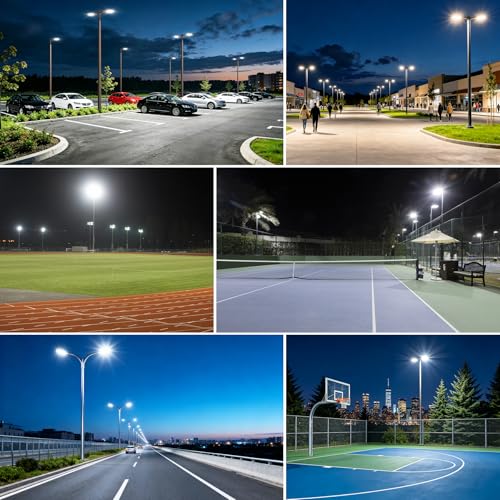 2Pack 400W LED Parking Lot Lights Outdoor Dusk to Dawn Shoebox Pole Light