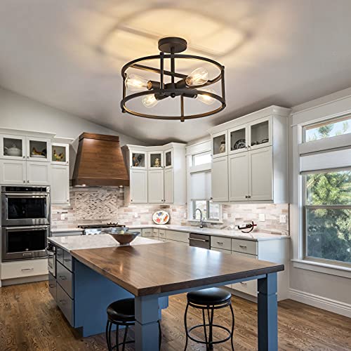 Industrial Semi Flush Mount Ceiling Light