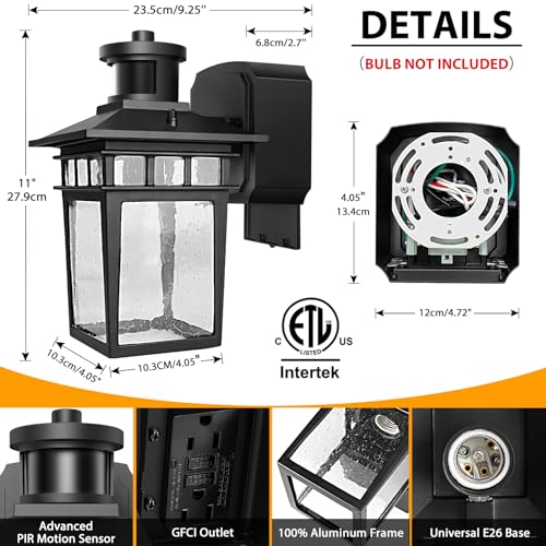 Porch Lights with GFCI Outlet