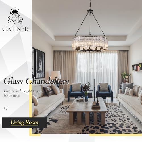 Modern 30" Crystal Glass Chandelier 12