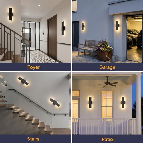 2 Pack 15.7in LED Outdoor Wall Lights Dimmable (15.7in)