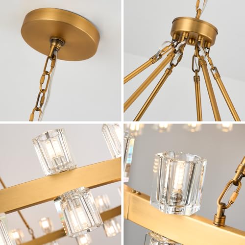 70 Inch Gold Wagon Wheel Chandelier with Crystal Shade