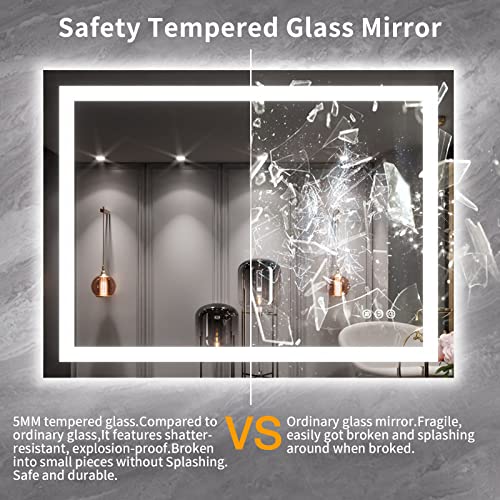 40X30 LED Bathroom Mirror with Lights