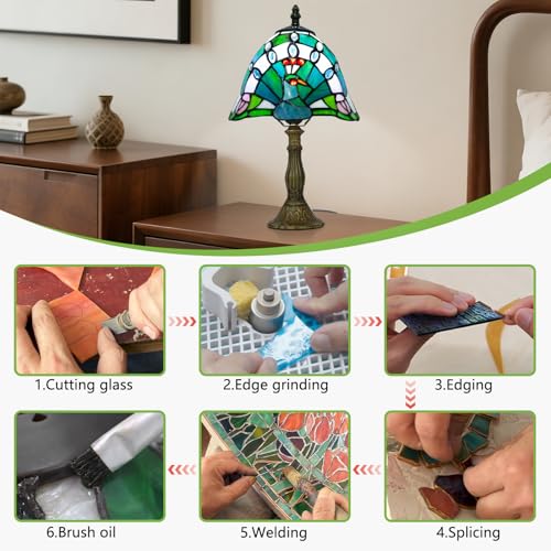 Tiffany Green Peacock Style Lamp