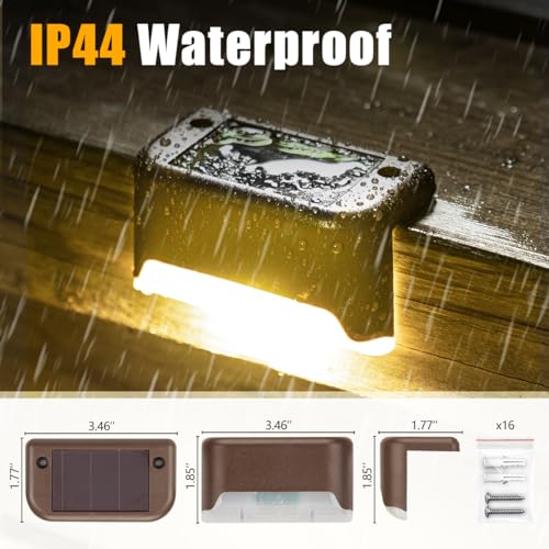 Solar Deck Lights Outdoor 16 Pack (16 Count)