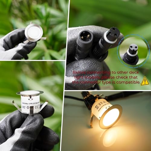 Recessed Deck Stair Lighting with Timer Photocell Sensor Transformer (16 Count)
