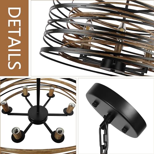 23.6'' Rustic Large Drum Chandeliers for Dining Room