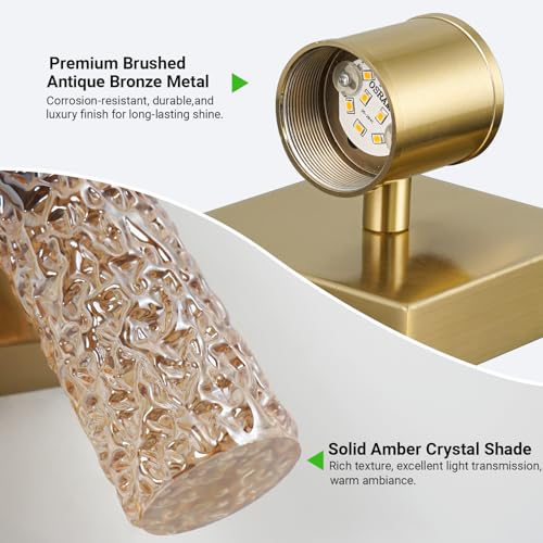 2 Pack Gold LED Wall Sconces (2 Count)