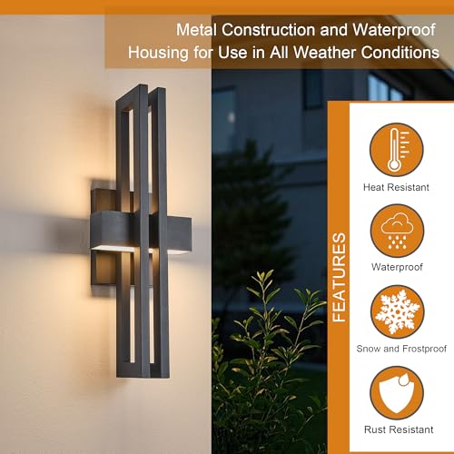 23Inch Large Modern Minimalist Outdoor Wall Light
