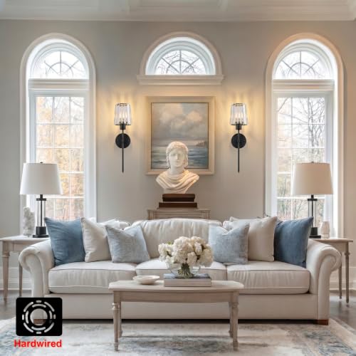 Hardwired Crystal Wall Sconces Set of 2 (2 Count)