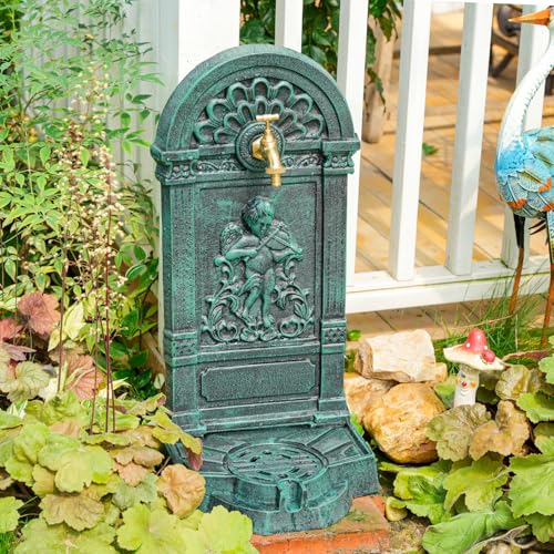 Freestanding Cast Iron Outdoor Water Column with Faucet