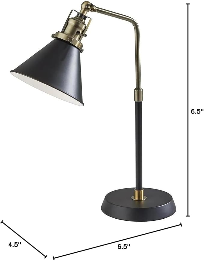Adesso SL3740-01 Arthur Desk Lamp, Black and Gold