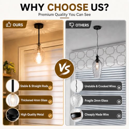 Black Pendant Lights Kitchen Island 2 Pack (2 Count)