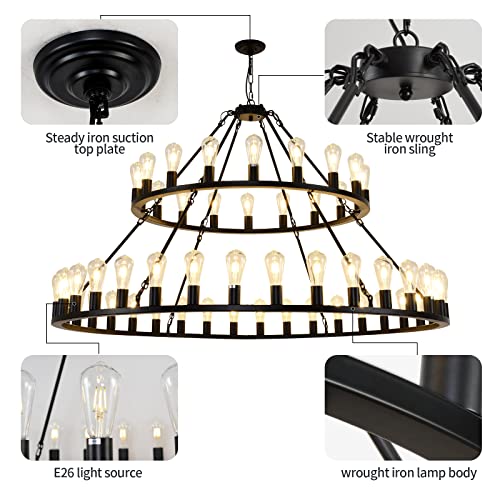 Wagon Wheel Chandelier 2 Tier 54