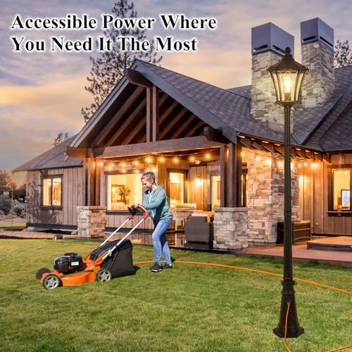 Outdoor Lamp Post Lights with Outlet