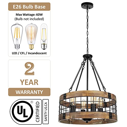 Farmhouse Rustic Chandelier Light Fixture